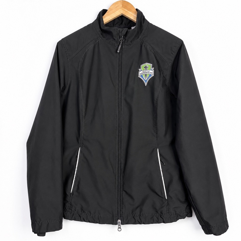 Seattle Sounders FC Womens Jacket M Black MLS Soccer Cutter Buck WeatherTec